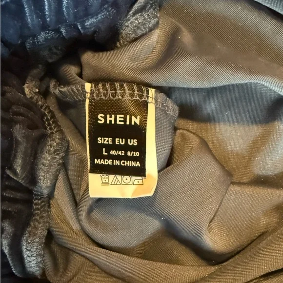 Brand New SHEIN Navy Velour Lounge Set - SZ L - Picture 5 of 5